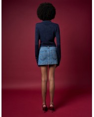 DONDUP CARDIGAN TRICOT SLIM IN VISCOSA JACQUARD