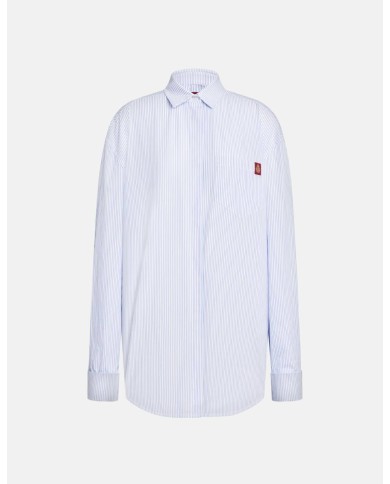 DONDUP CAMICIA OVER IN RIGA DI COTONE