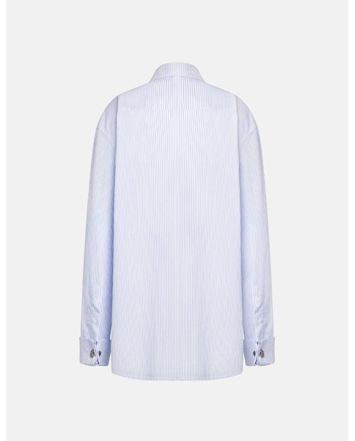 DONDUP CAMICIA OVER IN RIGA DI COTONE
