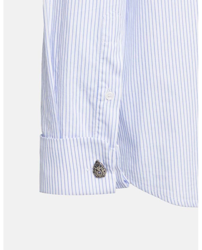 DONDUP CAMICIA OVER IN RIGA DI COTONE