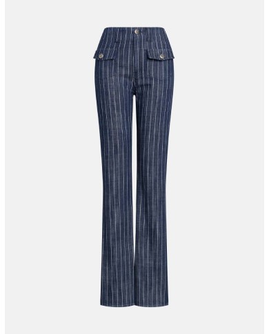 DONDUP PANTALONI FLARE IN GESSATO