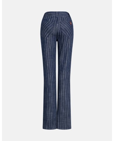 DONDUP PANTALONI FLARE IN GESSATO