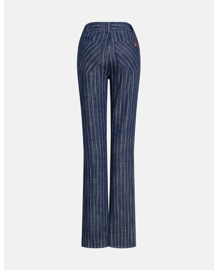 DONDUP PANTALONI FLARE IN GESSATO