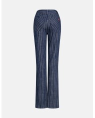 DONDUP PANTALONI FLARE IN GESSATO