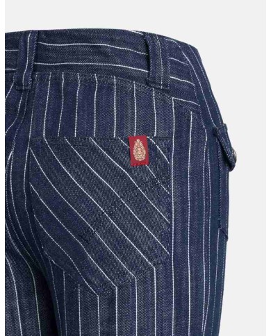 DONDUP PANTALONI FLARE IN GESSATO