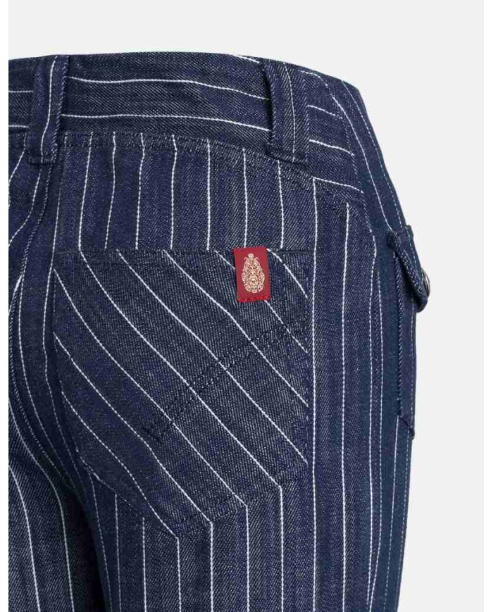 DONDUP PANTALONI FLARE IN GESSATO
