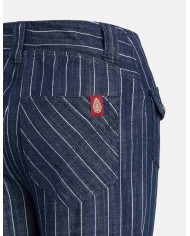 DONDUP PANTALONI FLARE IN GESSATO