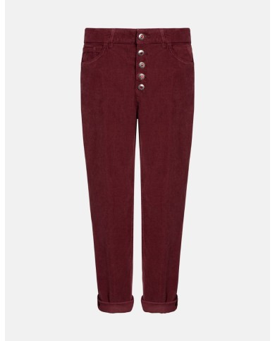 DONDUP PANTALONI KOONS LOOSE IN VELLUTO STRETCH COTONE E LYOCELL