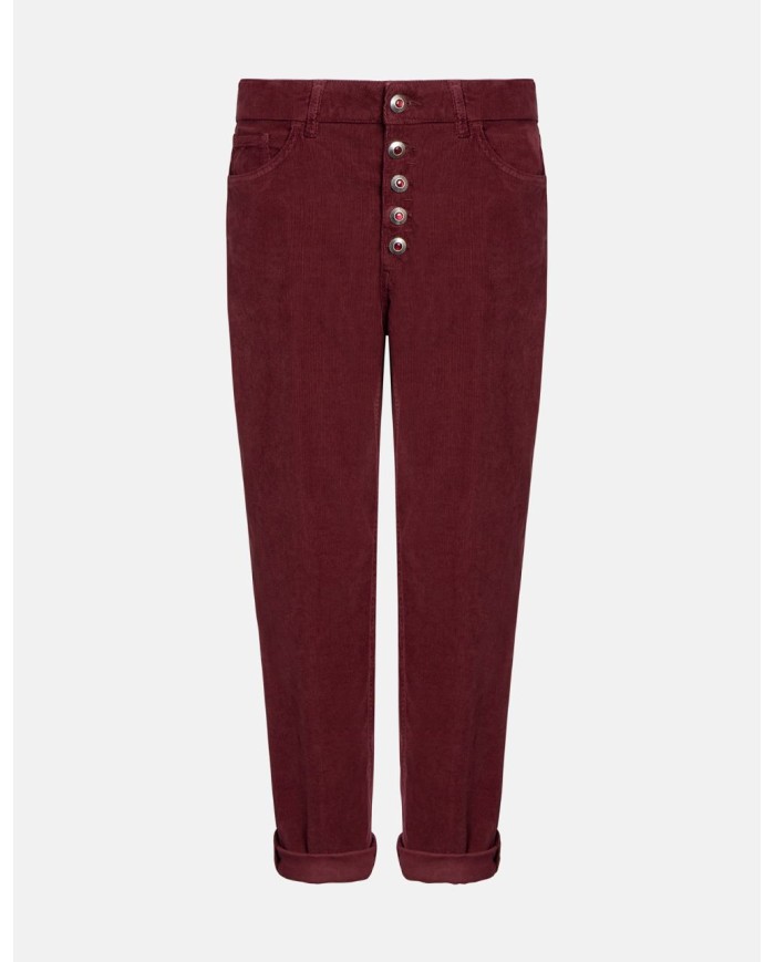 DONDUP PANTALONI KOONS LOOSE IN VELLUTO STRETCH COTONE E LYOCELL