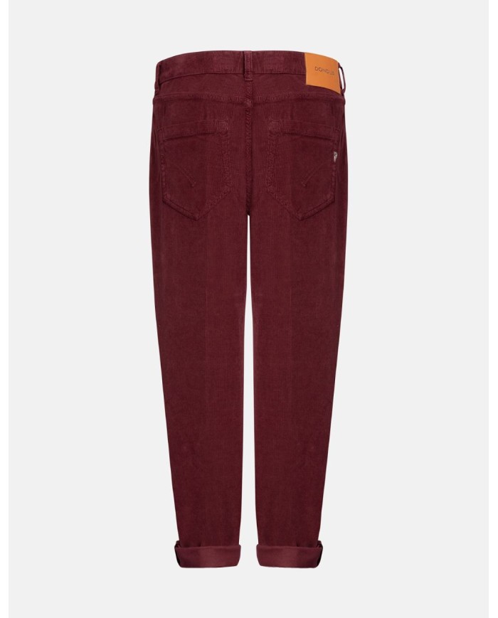 DONDUP PANTALONI KOONS LOOSE IN VELLUTO STRETCH COTONE E LYOCELL