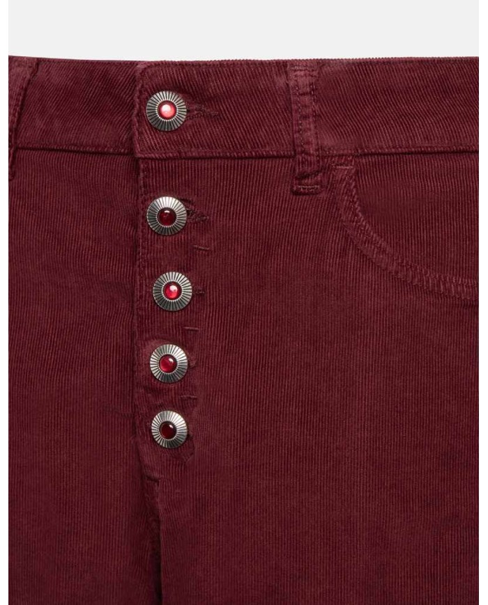 DONDUP PANTALONI KOONS LOOSE IN VELLUTO STRETCH COTONE E LYOCELL