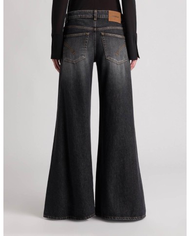 DONDUP JEANS MARLEN WIDE LEG IN DENIM FISSO RICICLATO