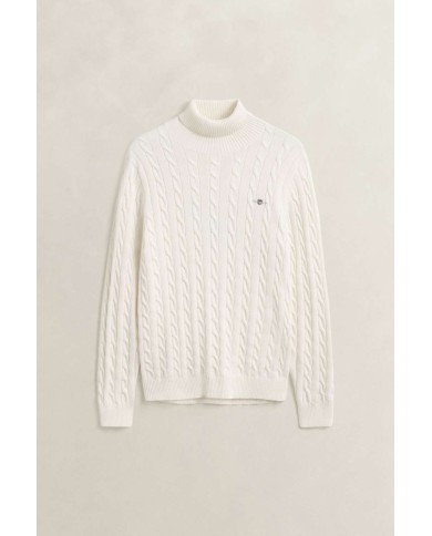 GANT MAGLIA A COLLO ALTO IN COTONE A TRECCE