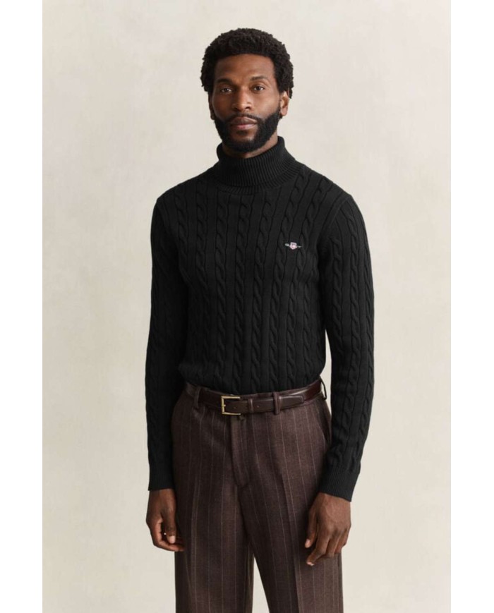 GANT MAGLIA A COLLO ALTO IN COTONE A TRECCE