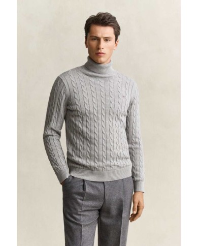 GANT MAGLIA A COLLO ALTO IN COTONE A TRECCE
