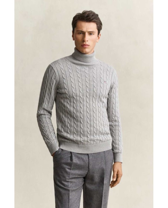 GANT MAGLIA A COLLO ALTO IN COTONE A TRECCE