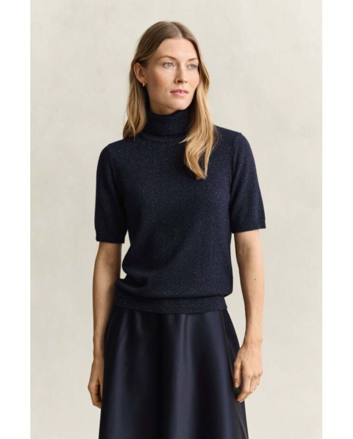 GANT MAGLIA A COLLO ALTO IN MISTO LANA EFFETTO METALLIZATO