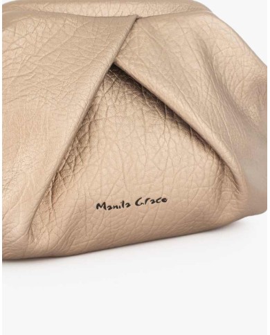 MANILA GRACE BORSA POUCH GEOMETRICA CON PIEGHE