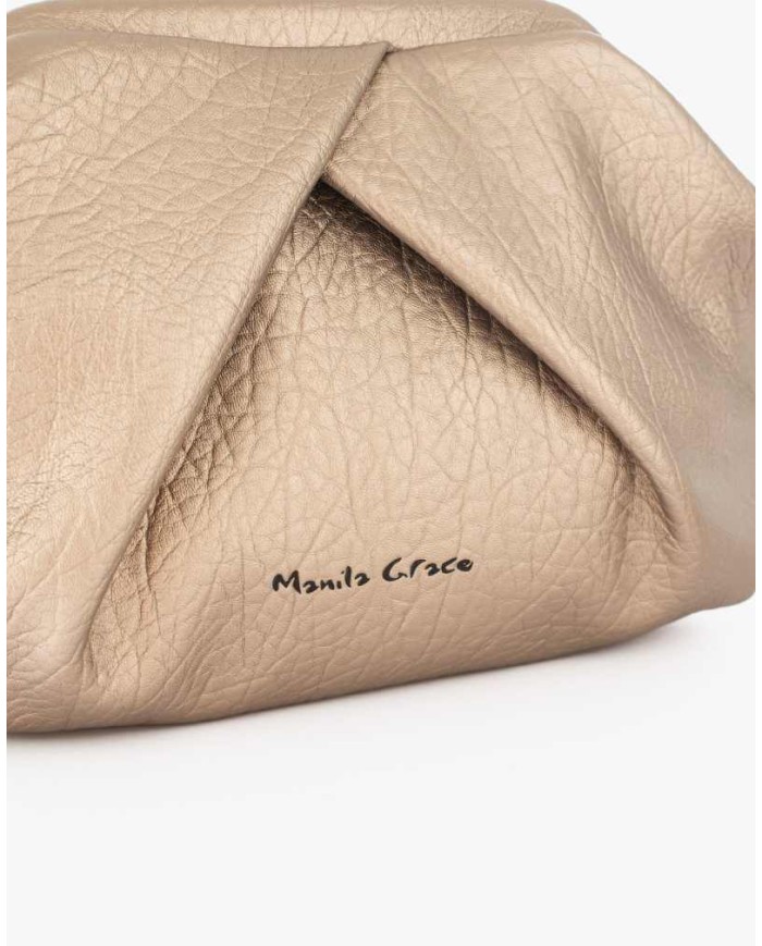 MANILA GRACE BORSA POUCH GEOMETRICA CON PIEGHE