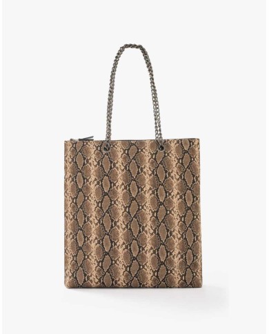MANILA GRACE BORSA TOTE STAMPA PITONE CON CATENA