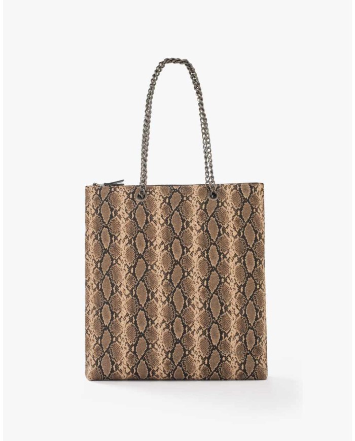 MANILA GRACE BORSA TOTE STAMPA PITONE CON CATENA
