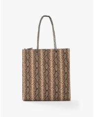 MANILA GRACE BORSA TOTE STAMPA PITONE CON CATENA