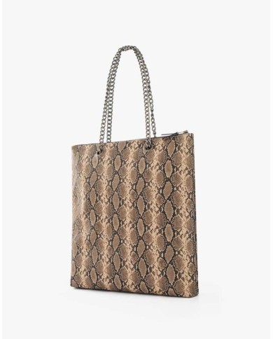 MANILA GRACE BORSA TOTE STAMPA PITONE CON CATENA