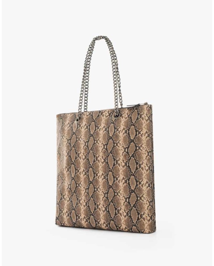 MANILA GRACE BORSA TOTE STAMPA PITONE CON CATENA