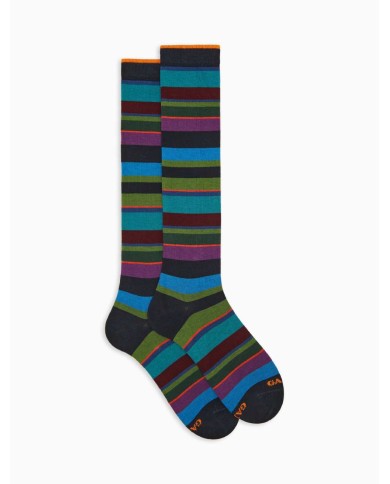 GALLO CALZE LUNGHE IN COTONE RIGHE MULTICOLOR