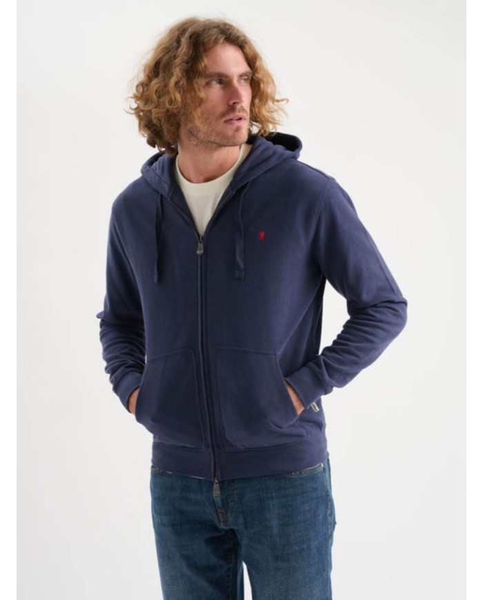JAGGY FELPA ZIP CON CAPPUCCIO