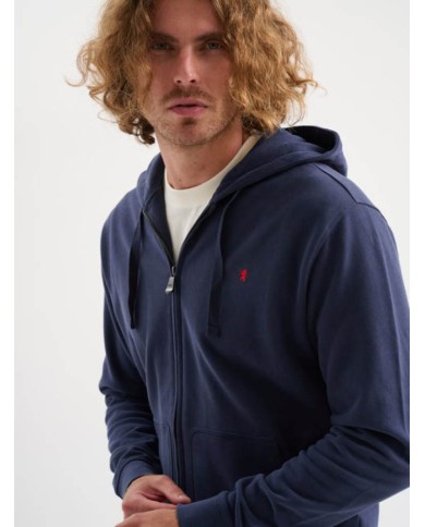JAGGY FELPA ZIP CON CAPPUCCIO