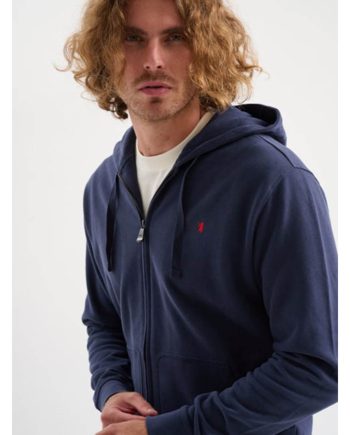 JAGGY FELPA ZIP CON CAPPUCCIO