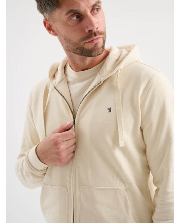 JAGGY FELPA ZIP CON CAPPUCCIO