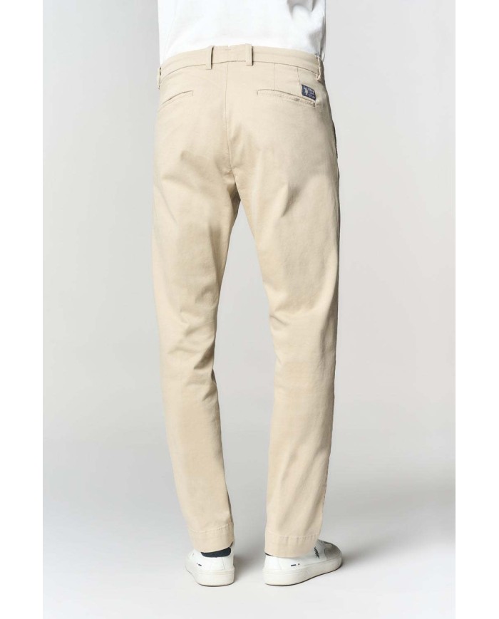 U.S. POLO ASSN. PANTALONE CHINO CON PINCES IN COTONE STRETCH