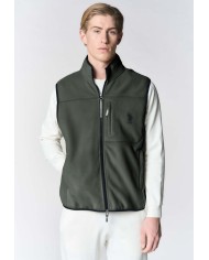U.S. POLO ASSN. GILET IN PILE BICOLORE CON COLLO ALTO E TASCHE CON ZIP