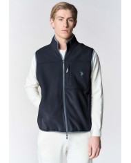 U.S. POLO ASSN. GILET IN PILE BICOLORE CON COLLO ALTO E TASCHE CON ZIP