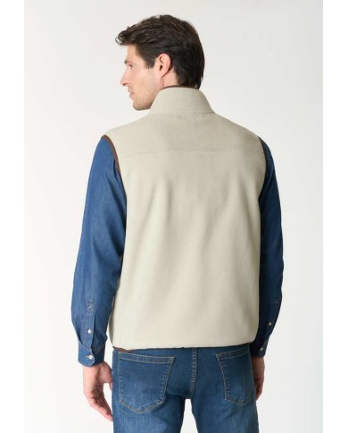 U.S. POLO ASSN. GILET IN PILE BICOLORE CON COLLO ALTO E TASCHE CON ZIP