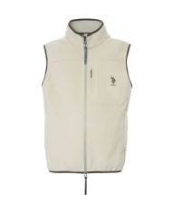 U.S. POLO ASSN. GILET IN PILE BICOLORE CON COLLO ALTO E TASCHE CON ZIP