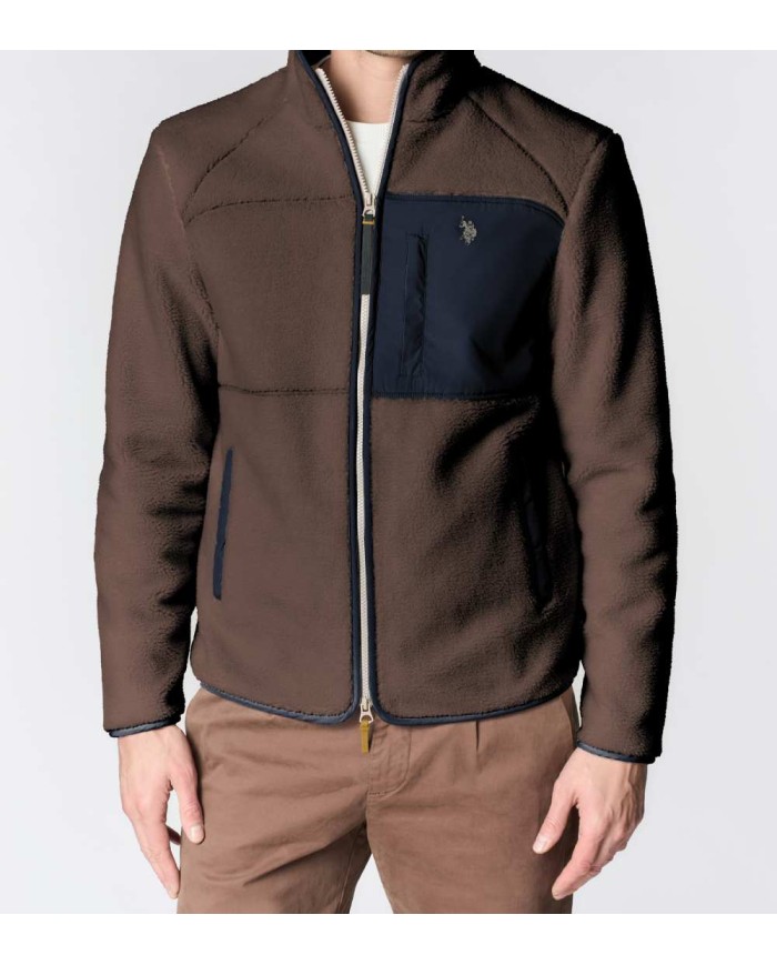 U.S. POLO ASSN. GIACCA SHERPA A COLLO ALTO CON CHIUSURA FULL ZIP