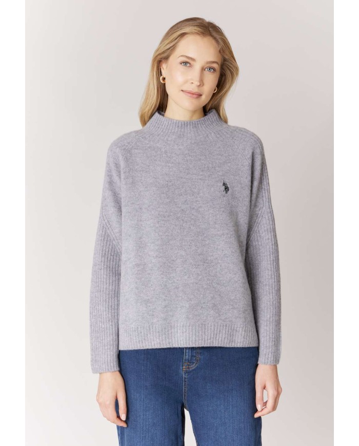 U.S. POLO ASSN. MAGLIA A COLLO ALTO IN MISTO LANA E CASHMERE