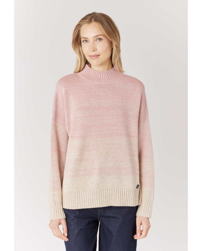 U.S. POLO ASSN. MAGLIA A COLLO ALTO CON EFFETTO SFUMATO