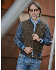 AUTHORITY GIUBBINO RUDE BOY SUEDE E TESSUTO TECNICO