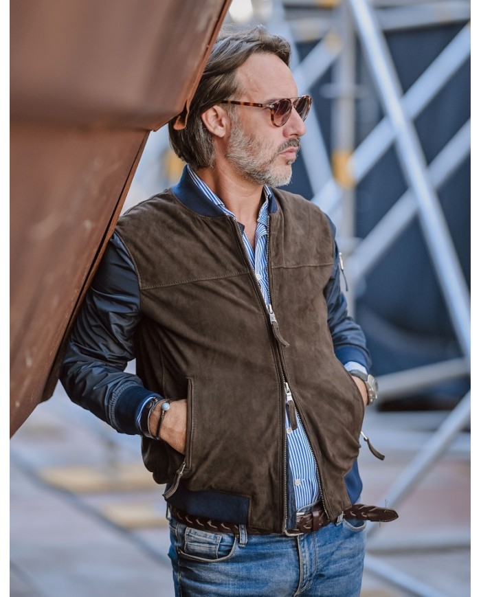 AUTHORITY GIUBBINO RUDE BOY SUEDE E TESSUTO TECNICO