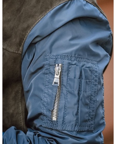 AUTHORITY GIUBBINO RUDE BOY SUEDE E TESSUTO TECNICO